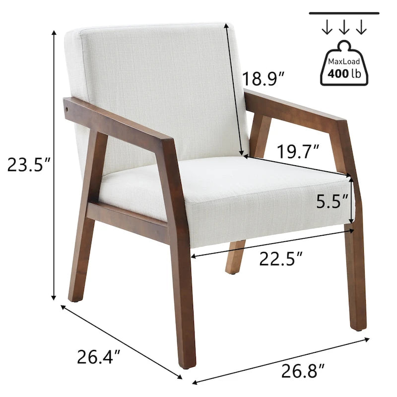 Fauteuil Mid-Century de 27,9 po