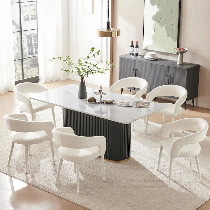 Chaise de salle à manger rembourrée moderne (lot de 6)