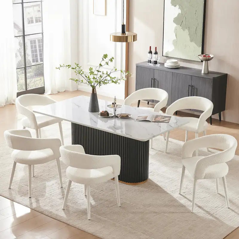 Chaise de salle à manger rembourrée moderne (lot de 6)
