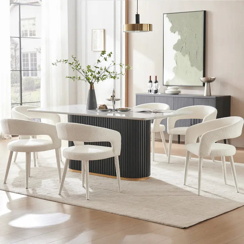 Chaise de salle à manger rembourrée moderne (lot de 6)