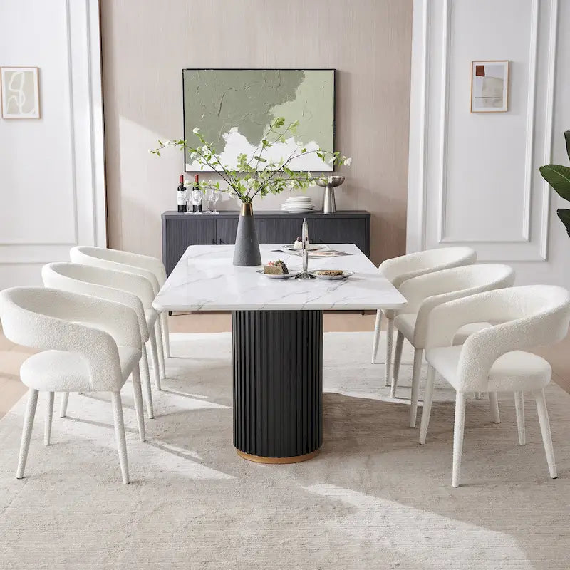 Chaise de salle à manger rembourrée moderne (lot de 6)