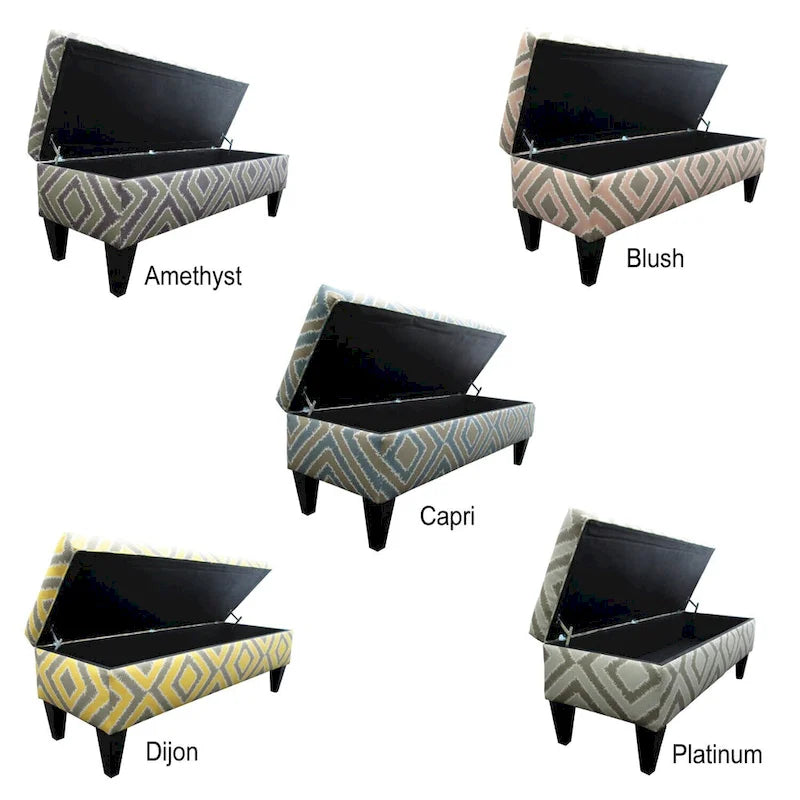 Banc de rangement capitonné à 10 boutons, style design