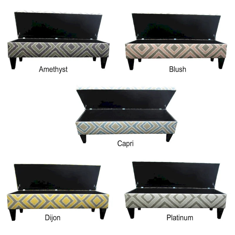 Banc de rangement capitonné à 10 boutons, style design