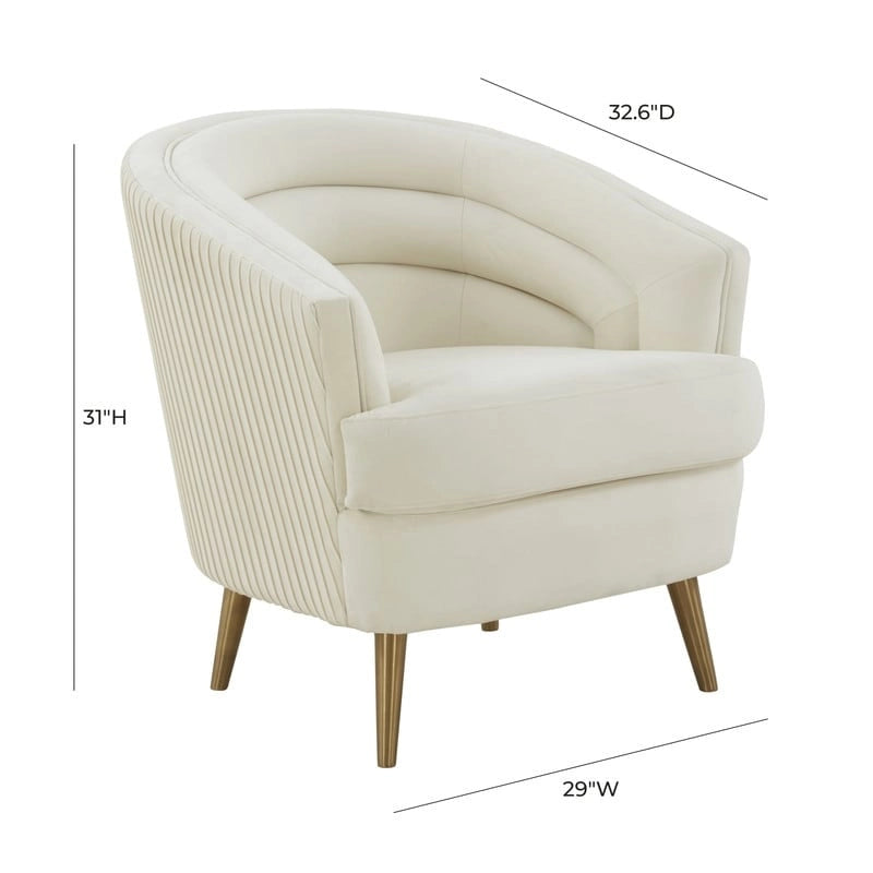 Fauteuil d'appoint en velours - 29L x 32.6P x 31H