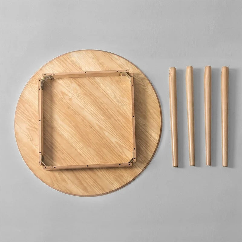 Table de salle à manger en bois mi-siècle de 42 po - Brun