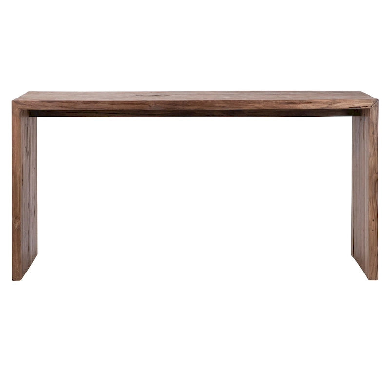 Bureau d'écriture rectangulaire Camila en teck recyclé de 60 pouces à plateau effet cascade