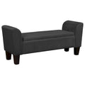 Banc de rangement d'appoint de 55 pouces avec revêtement en velours haute performance, noir