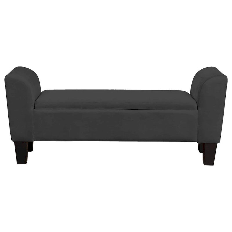 Banc de rangement d'appoint de 55 pouces avec revêtement en velours haute performance, noir