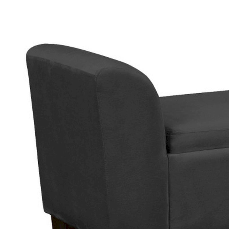 Banc de rangement d'appoint de 55 pouces avec revêtement en velours haute performance, noir