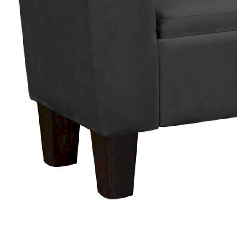 Banc de rangement d'appoint de 55 pouces avec revêtement en velours haute performance, noir