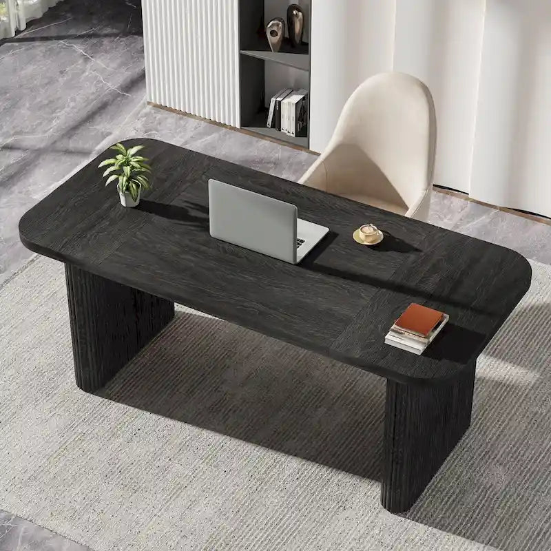 Bureau de direction moderne 62,99 W, simple, avec plateau et pieds en bois d'ingénierie