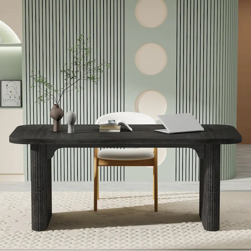 Bureau de direction moderne 62,99 W, simple, avec plateau et pieds en bois d'ingénierie