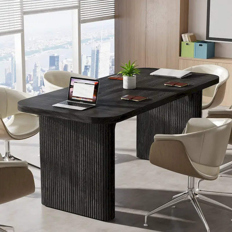 Bureau de direction moderne 62,99 W, simple, avec plateau et pieds en bois d'ingénierie