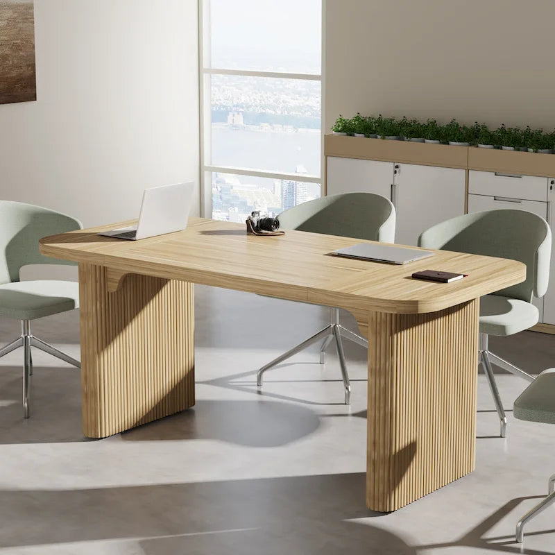 Bureau de direction moderne 62,99 W, simple, avec plateau et pieds en bois d'ingénierie
