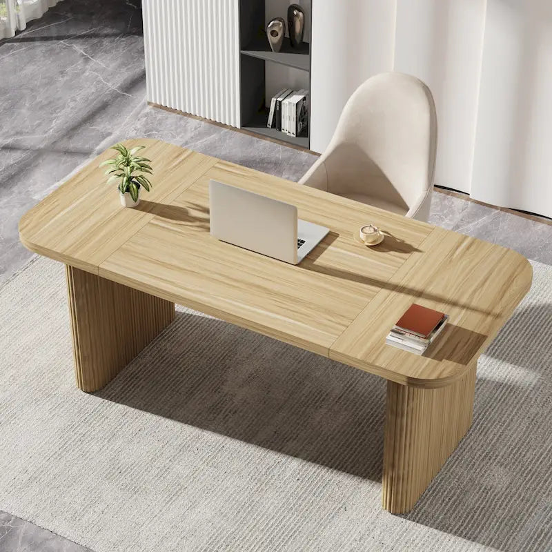 Bureau de direction moderne 62,99 W, simple, avec plateau et pieds en bois d'ingénierie