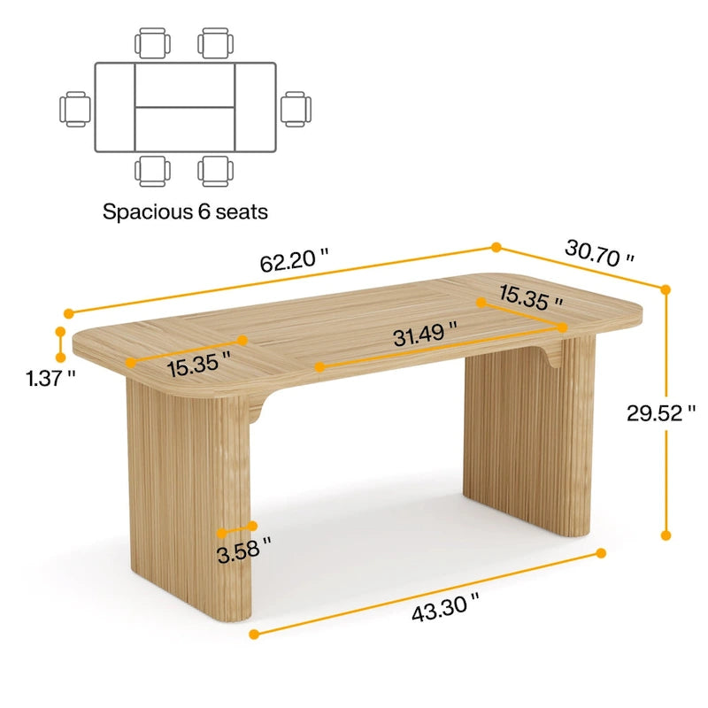 Bureau de direction moderne 62,99 W, simple, avec plateau et pieds en bois d'ingénierie