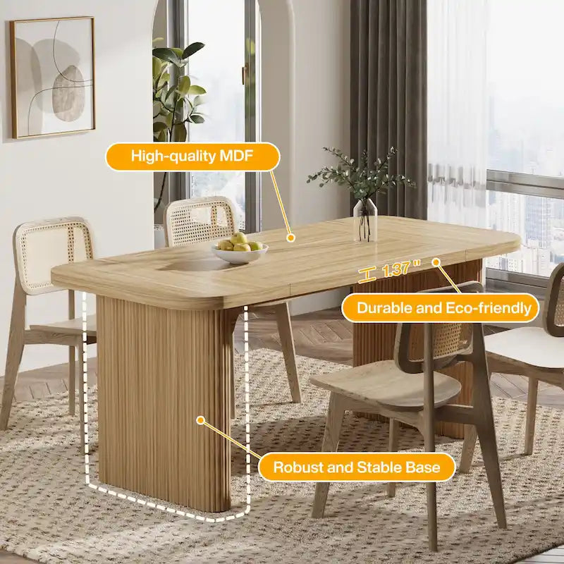 Bureau de direction moderne 62,99 W, simple, avec plateau et pieds en bois d'ingénierie