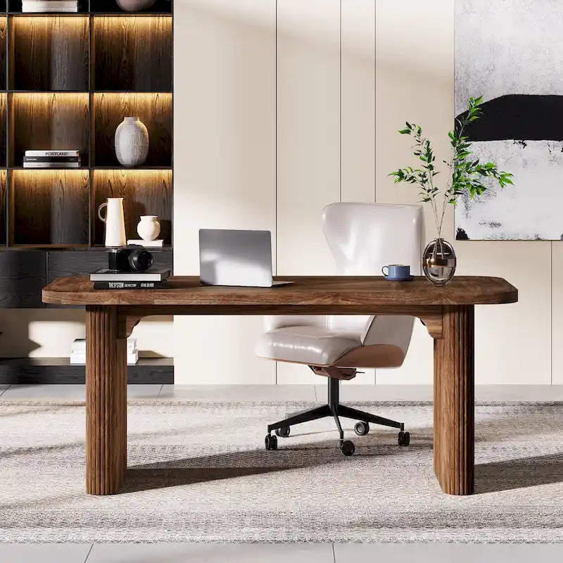 Bureau de direction moderne 62,99 W, simple, avec plateau et pieds en bois d'ingénierie