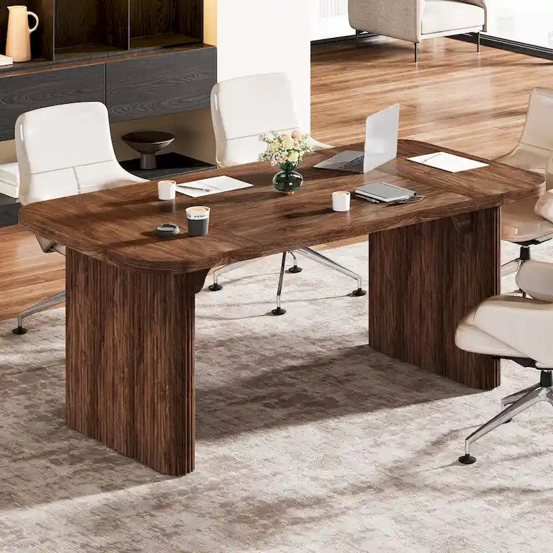 Bureau de direction moderne 62,99 W, simple, avec plateau et pieds en bois d'ingénierie