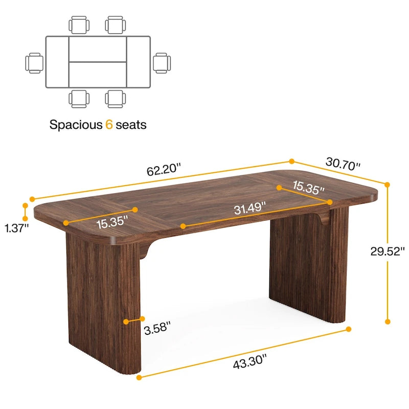 Bureau de direction moderne 62,99 W, simple, avec plateau et pieds en bois d'ingénierie