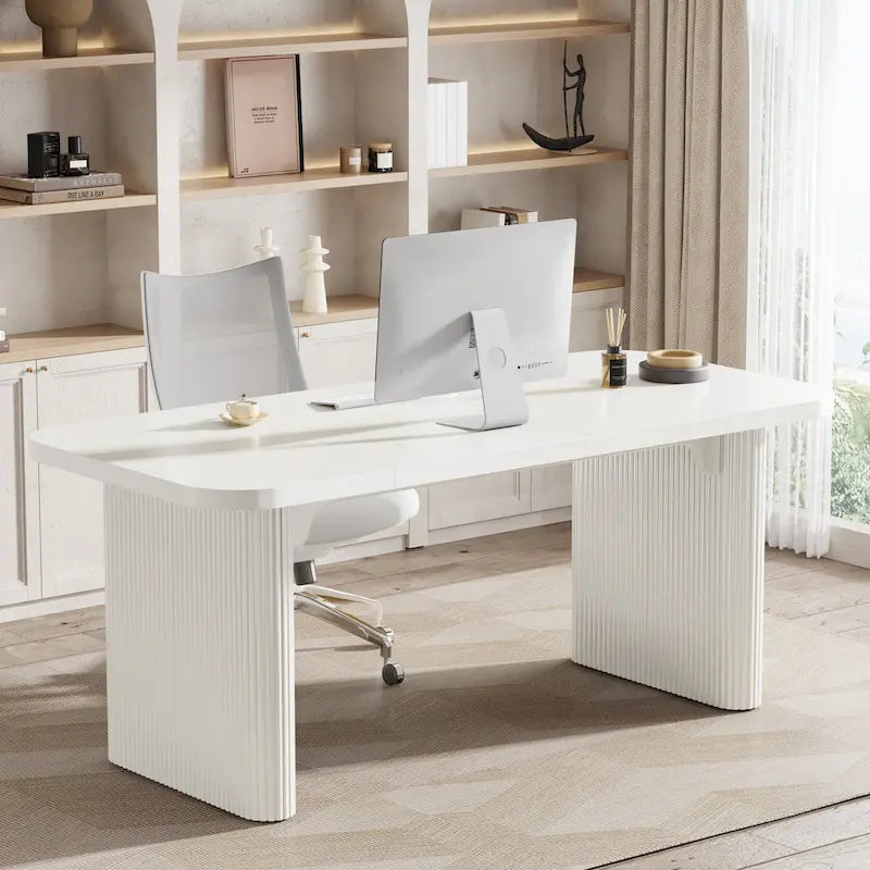 Bureau de direction moderne 62,99 W, simple, avec plateau et pieds en bois d'ingénierie