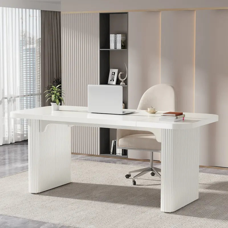 Bureau de direction moderne 62,99 W, simple, avec plateau et pieds en bois d'ingénierie