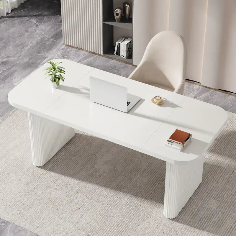 Bureau de direction moderne 62,99 W, simple, avec plateau et pieds en bois d'ingénierie