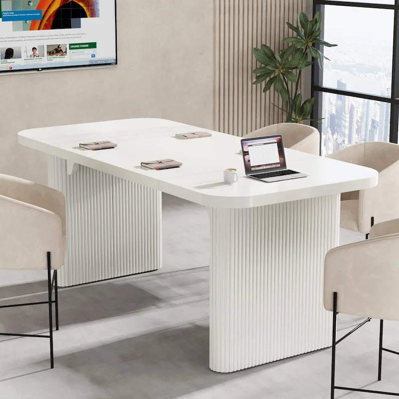 Bureau de direction moderne 62,99 W, simple, avec plateau et pieds en bois d'ingénierie