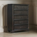 Annu 56 Inch Tall Dresser, 6 Drawers, Felt and Cedar Lining, Walnut Brown