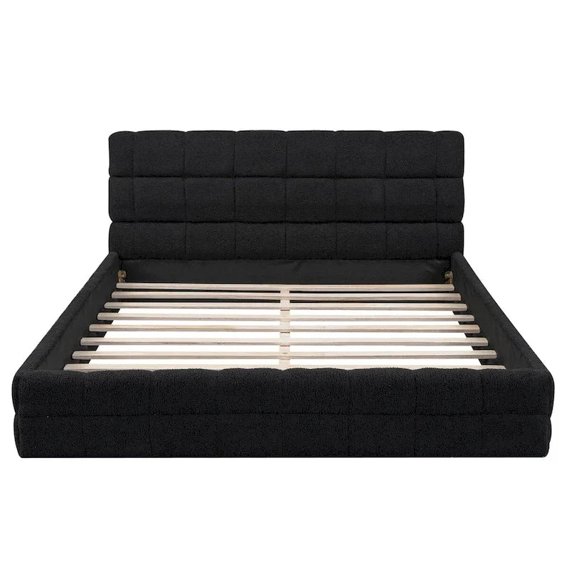 Lit double rembourré pour chambre à coucher