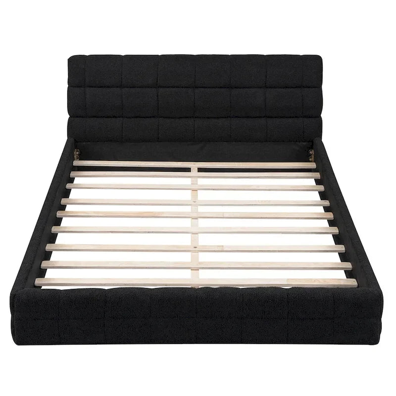Lit double rembourré pour chambre à coucher