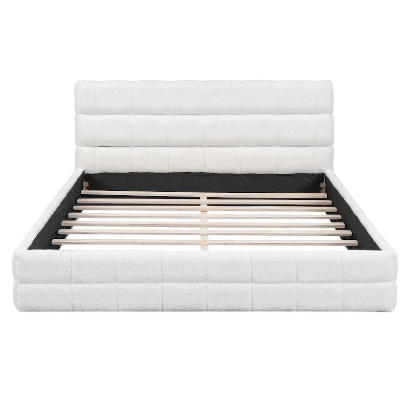 Lit double rembourré pour chambre à coucher
