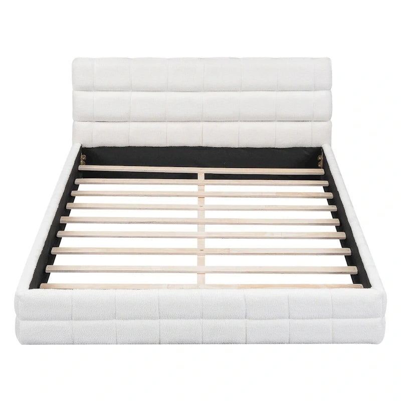 Lit double rembourré pour chambre à coucher