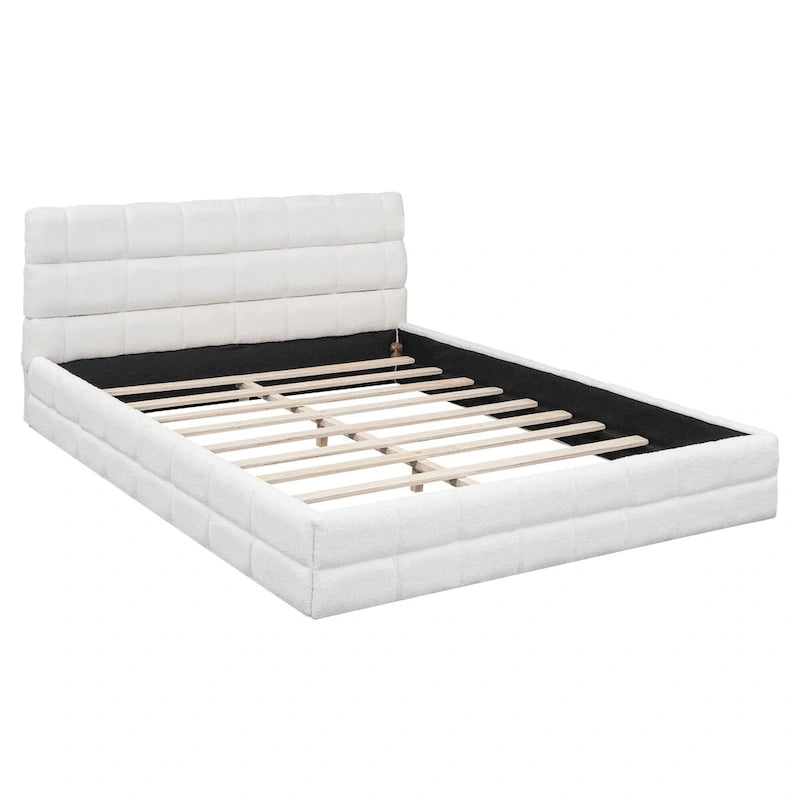 Lit double rembourré pour chambre à coucher