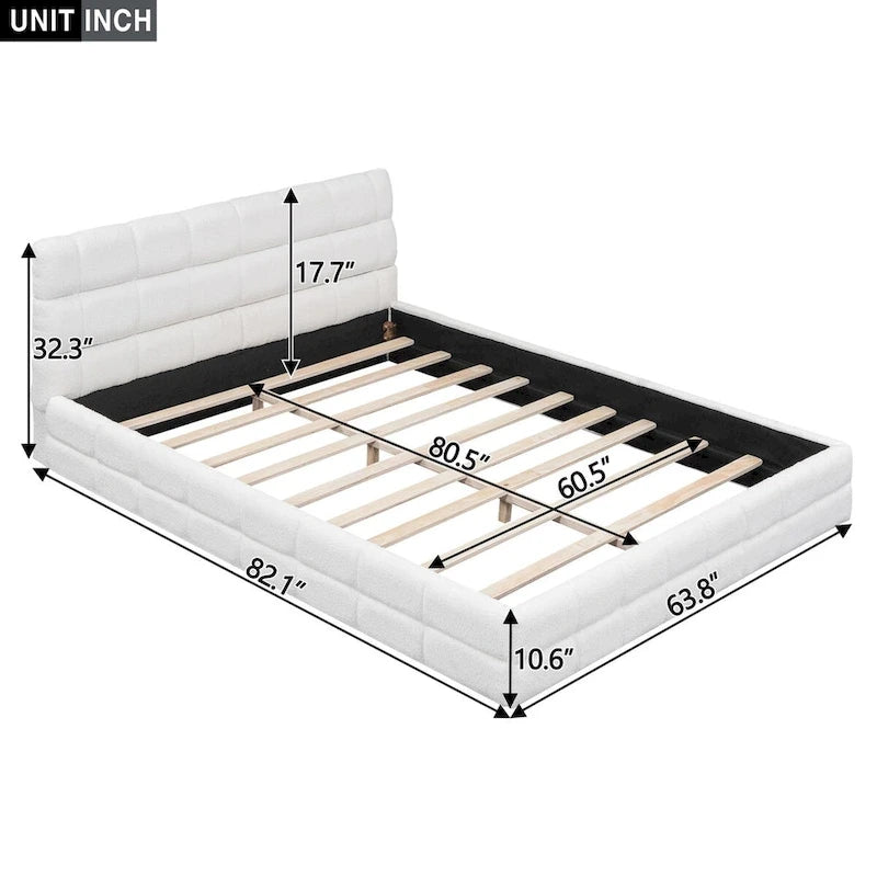 Lit double rembourré pour chambre à coucher