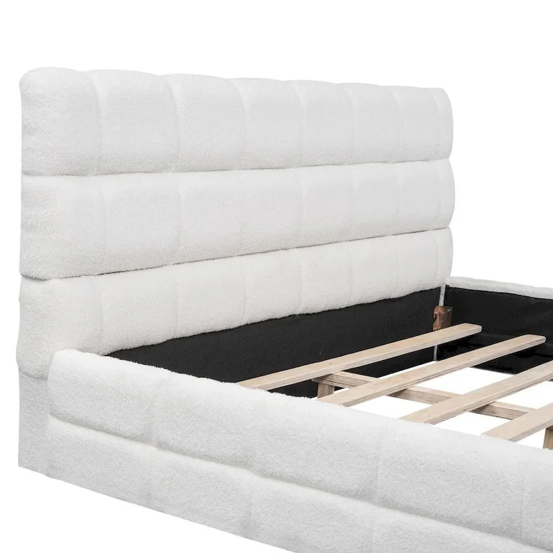 Lit double rembourré pour chambre à coucher