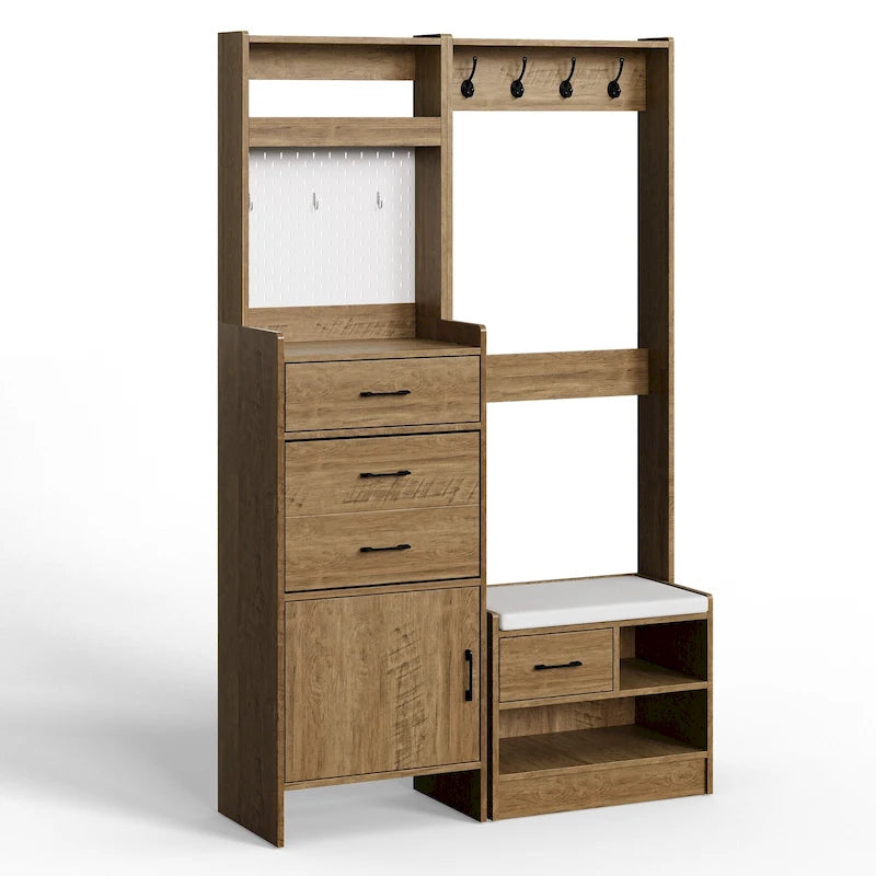 Meuble d'entrée 44,5 de large avec banc et rangement à chaussures