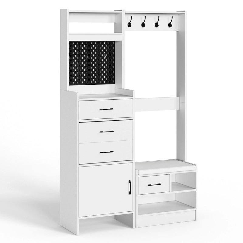Meuble d'entrée 44,5 de large avec banc et rangement à chaussures