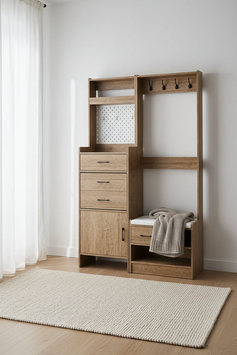 Hall Tree 44.5 Wide with Bench and Shoe Storage