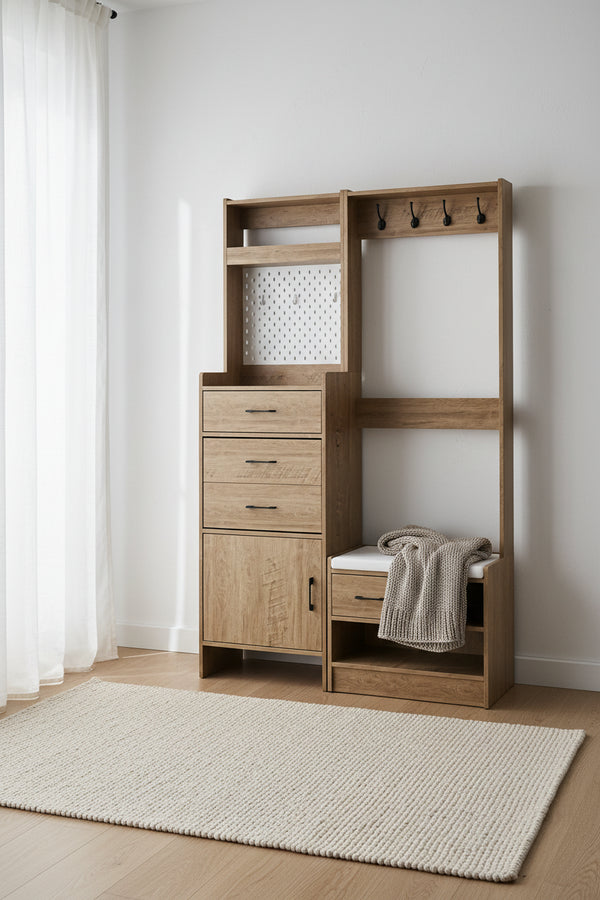 Hall Tree 44.5 Wide with Bench and Shoe Storage