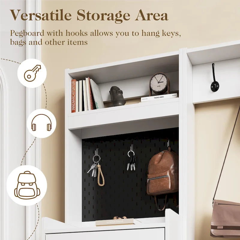 Meuble d'entrée 44,5 de large avec banc et rangement à chaussures