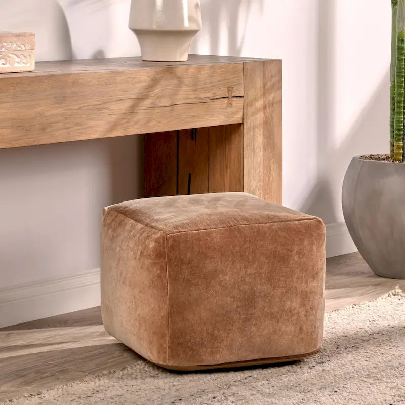 Pouf en velours de 45 cm | Ottoman et repose-pieds
