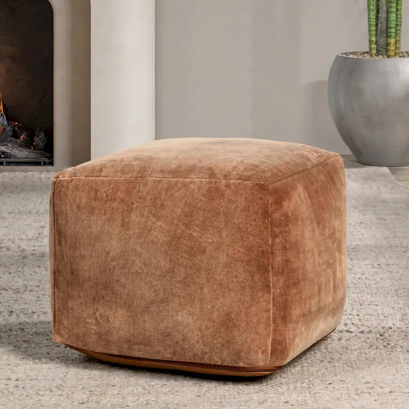 Pouf en velours de 45 cm | Ottoman et repose-pieds