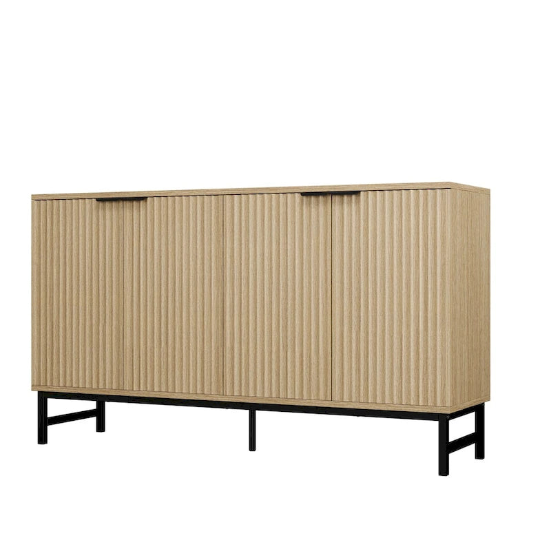 Buffet de cuisine avec portes à motifs ondulés