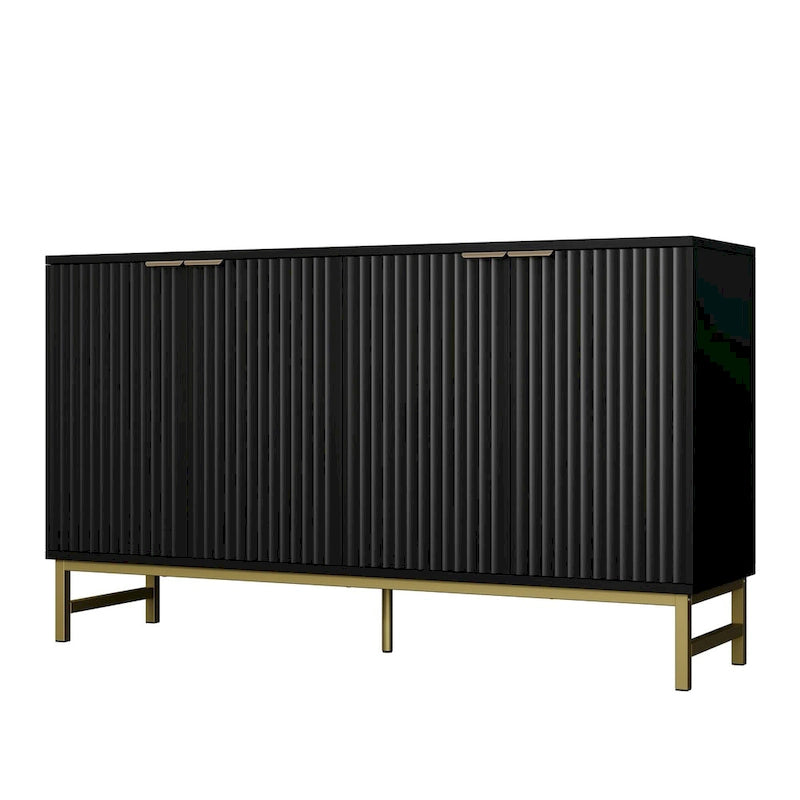 Buffet de cuisine avec portes à motifs ondulés