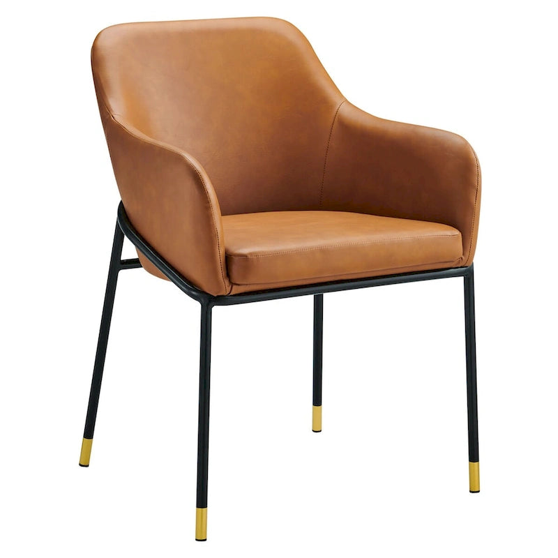 Lot de 2 chaises de salle à manger en cuir végétalien - S/O