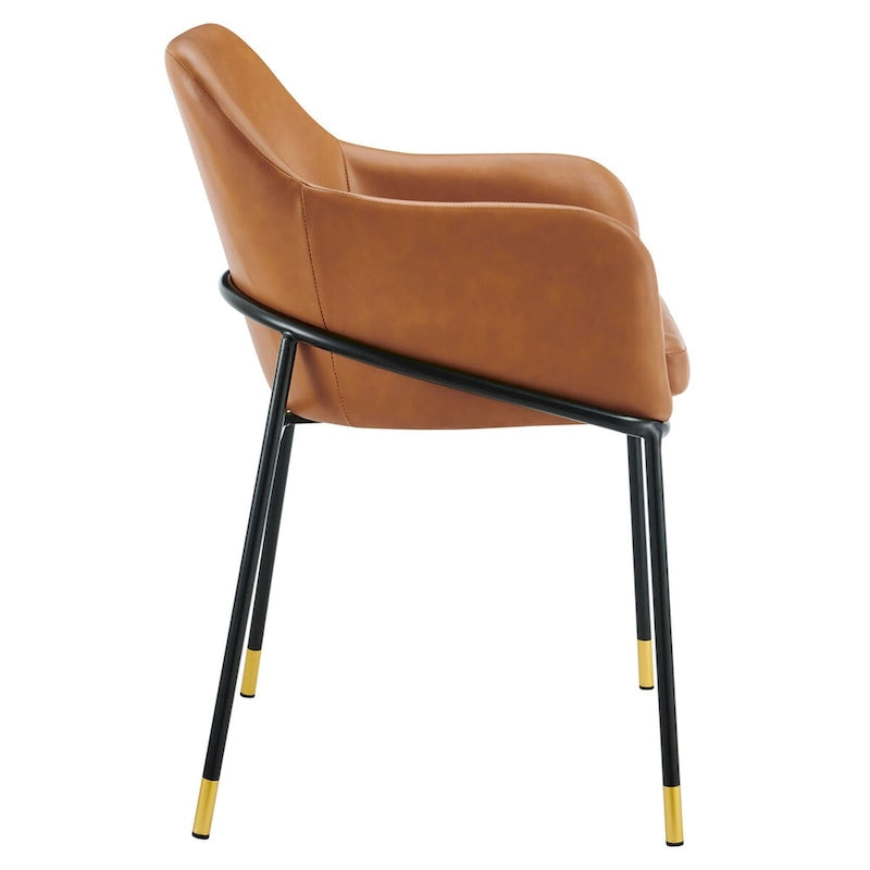 Lot de 2 chaises de salle à manger en cuir végétalien - S/O