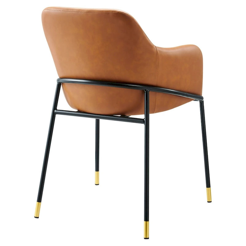 Lot de 2 chaises de salle à manger en cuir végétalien - S/O