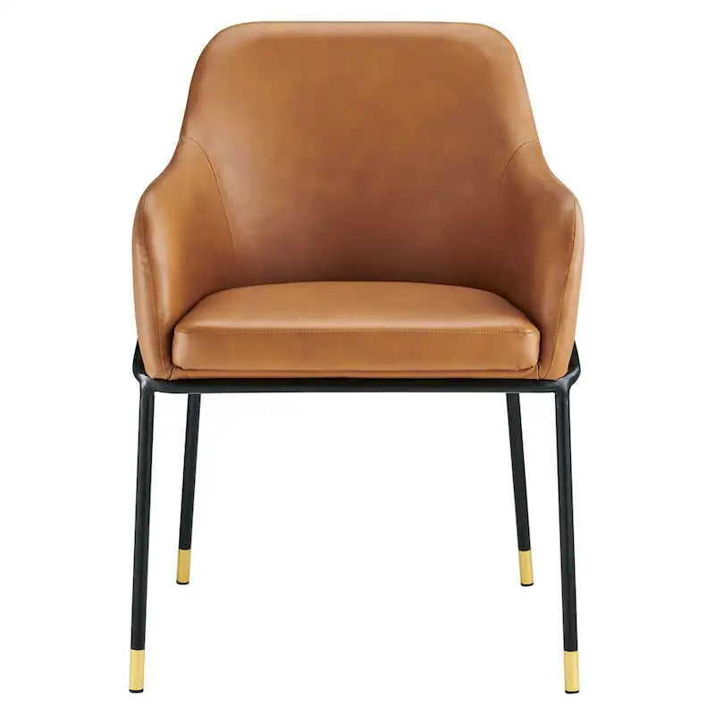 Lot de 2 chaises de salle à manger en cuir végétalien - S/O