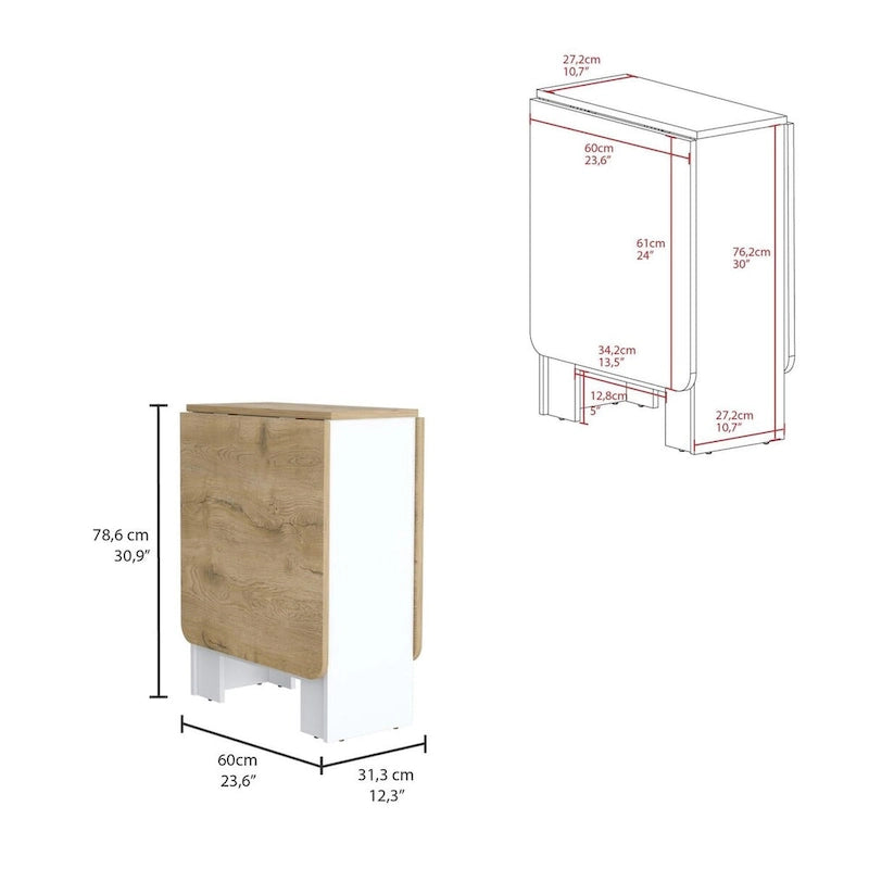 Table pliante à abattants, gain de place avec un design compact